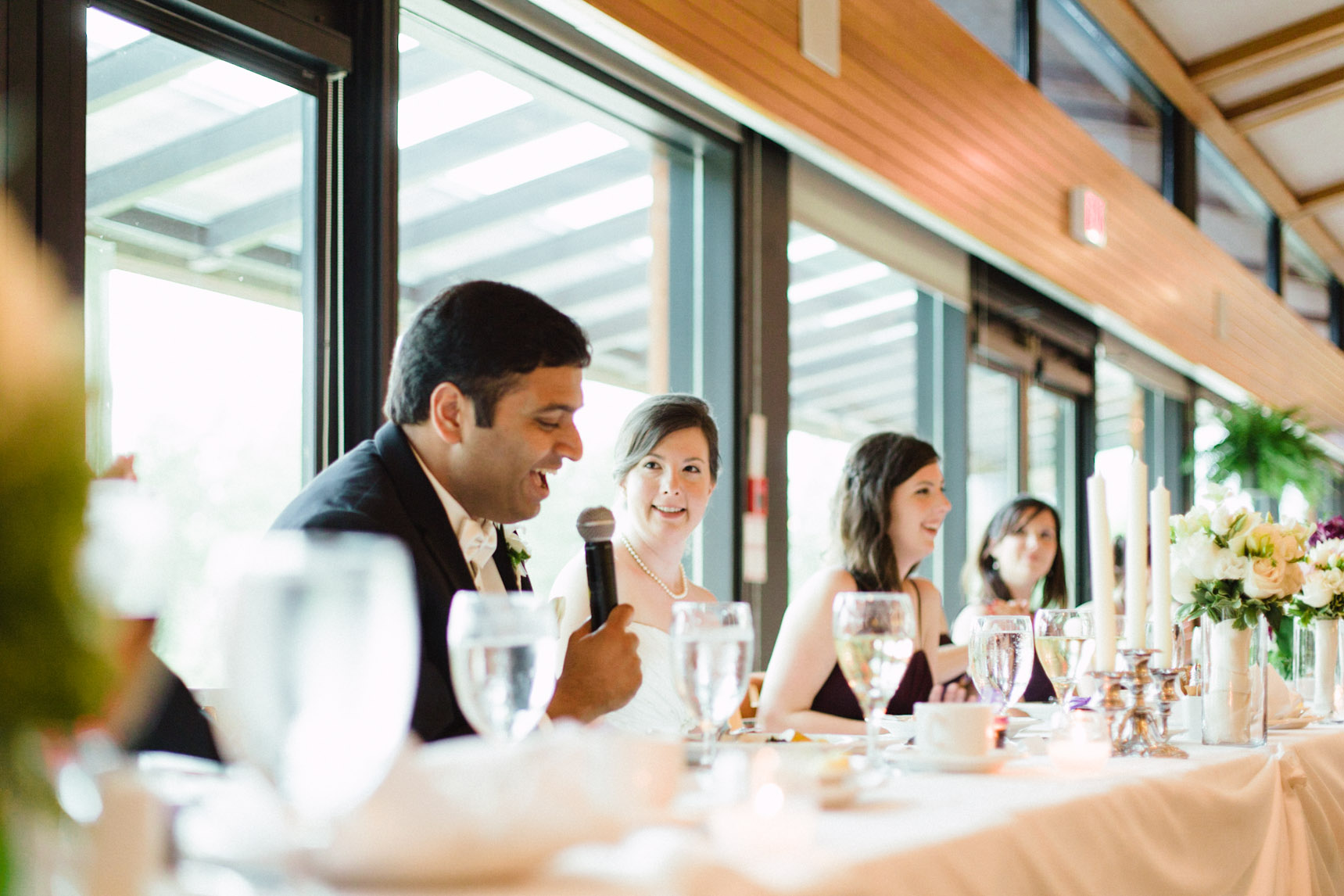 Groom makes a short speech from the head table.