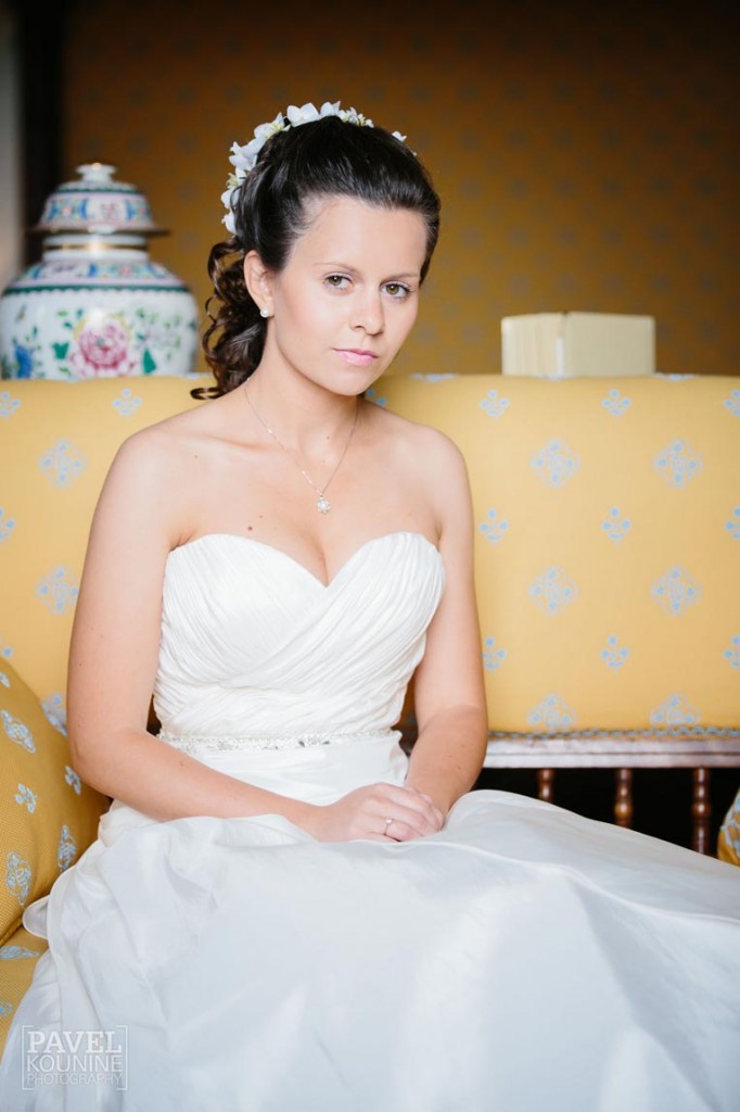 Intimate wedding photography: bride poses for a portrait